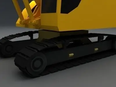 Excavator on sand 3D model
