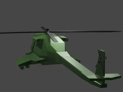 Military  Helicopter Basic Low-poly 3D model