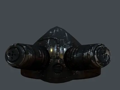 Gas mask helmet 3d model scifi Low-poly Low-poly 3D model Low-poly 3D model 21