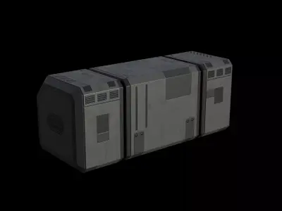 Sci Fi Industrial Cargo Crate Game Ready 252 Tris Low-poly 3D model