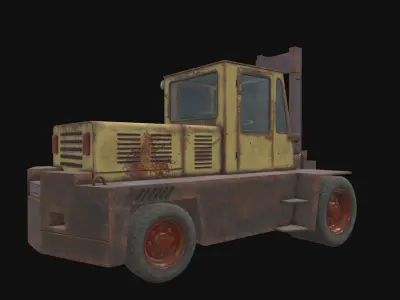HQ PBR Forklift Low-poly 3D model