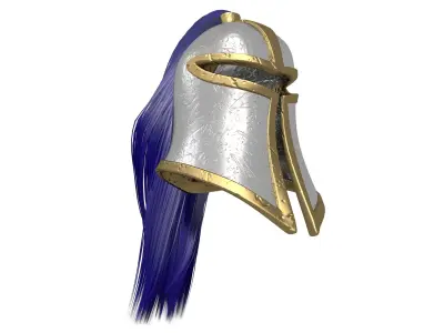 Helmet with tail Low-poly 3D model