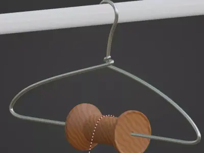 Pulley with reel - Polea con carrete 3D model