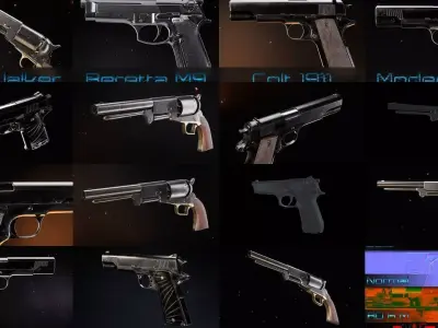 Pistols colt pistol 3D Model Pack