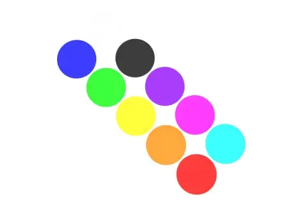 Colored Ceramic Plates Set 3D model