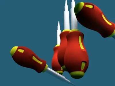 My modern design screwdriver or tournevis Low-poly 3D model