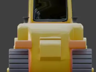 Summer Sand Construction Bulldozer 3D Model Low-poly 3D model