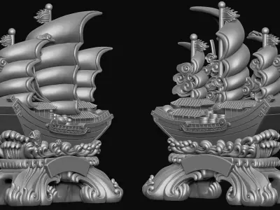 Boat Statue 3D print model by DT-Designer