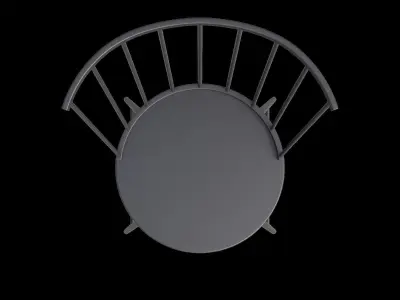 High Back Black Metal Chair Low-poly 3D model