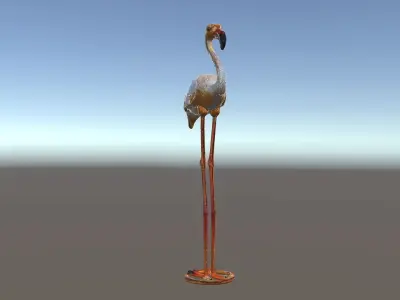 Rustic Flamingo Art Sculpture Model Pack Low-poly 3D model