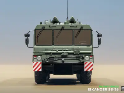 Iskander SS-26 - Military Vehicle Low-poly 3D model