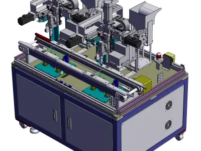 Online double-station PCB board screw machine 3D model