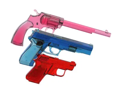 3 GUNS three plastic 3D model