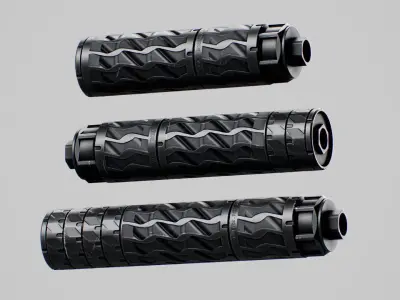 BDE 5 56 7 62 Suppressor Low-poly 3D model