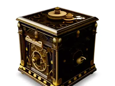 Ornate Antique Safe 3D Model Low-poly 3D model