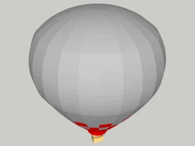 Hot Air Balloon Low-poly 3D model