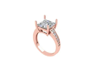 Princess Art Deco Ring 3D print model 4