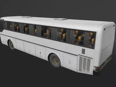 Mercedes-Benz MB O-371R 1989 Coach Bus Free low-poly 3D model
