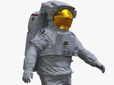Spacesuit Extravehicular Mobility Unit EMU Rigged 3D model