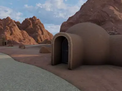 Desert Village Landscape 3D model