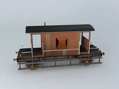 Eco Rail Track Brake Van Dummy Old Steam Days Free 3D model