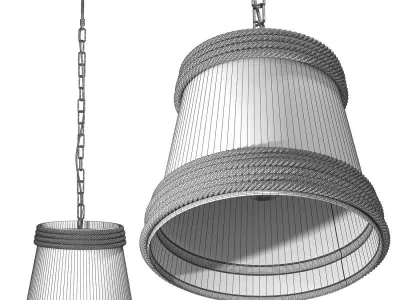 Hemp Pendant Lamp Suspension 3D model
