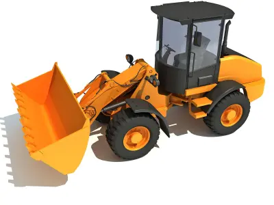 Yellow Wheel Loader 3D model
