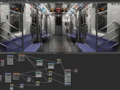 Subway Car Interior HDR 3D model