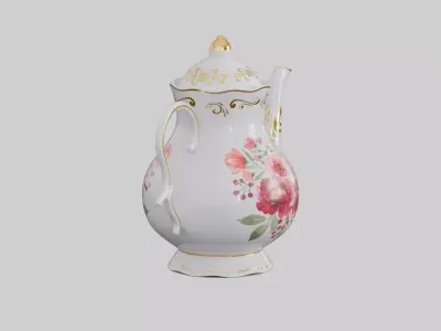 Vintage teapot Low-poly 3D model