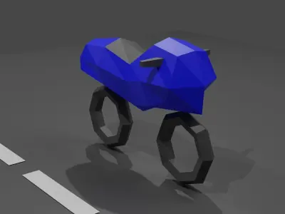 Lowest Poly Motorcycle 4 Color Pack Low-poly 3D model