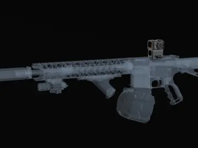Red Dot Reflex Sight Aimpoint Acro P-2 Low-poly 3D model