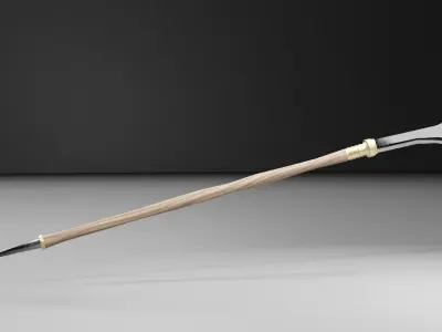 Arbir halberd - Wooden Spear Low-poly 3D model