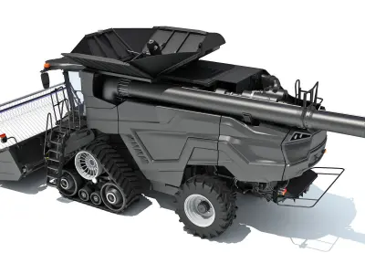 Black Combine Harvester V5 3D model
