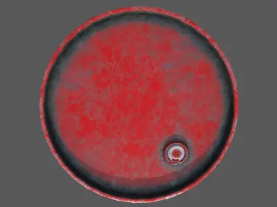 barrel canister with flame Low-poly 3D model