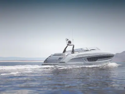 Modern recreational motor boat 3D model