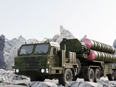 S400 Air Defense Missile System  Realistic 3D Model  Game Ready 3D model