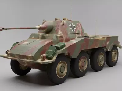 SdKfz 234-2 Puma Low-poly 3D model