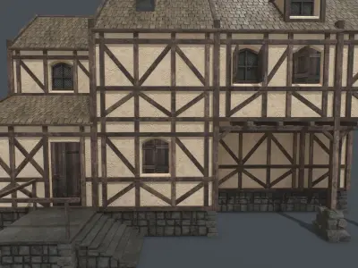 Medieval House 01 Low-poly 3D model