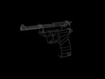 Pistol Wehrmacht P38 Low-poly 3D model