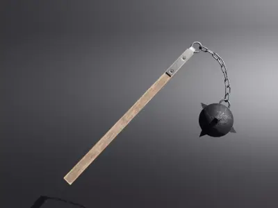 Medieval Spiked Flail 3D model