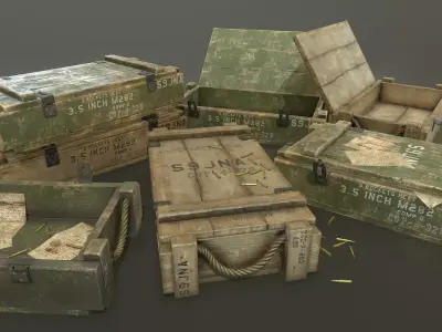 Ammo Crate Low-poly 3D model purchase