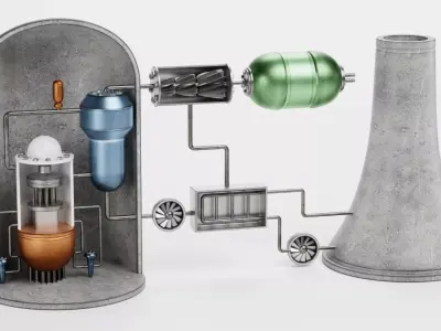Nuclear Reactor V1 - Power Plant Low-poly 3D model