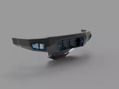 Front and Rear Bomber Bumper for Dodge Ram 3D model