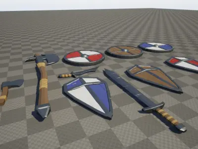 Low poly pack Low-poly 3D model