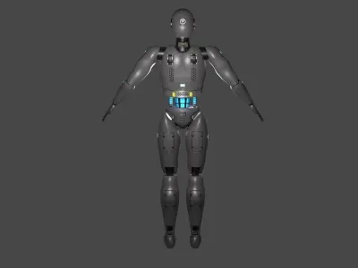 Sci-Fi Android Character Low-poly 3D model