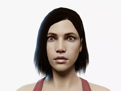 Female Civilian Free low-poly 3D model