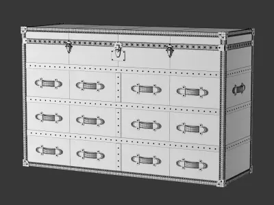 MAYFAIR RATTAN DOUBLE CHEST 3D model