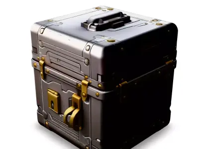 SciFi Metal Storage Box Game Asset Low-poly 3D model