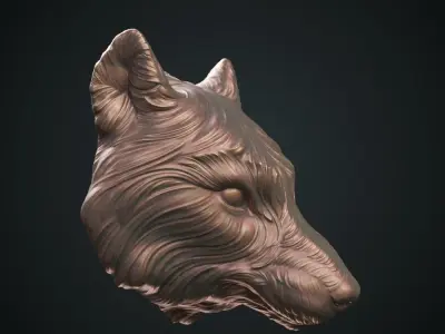 Wolf Head Doorhandle 2021 Part 02 3D print model 3D print model