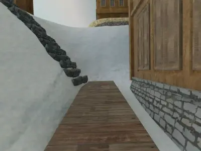 Snowy Island Village 3D model